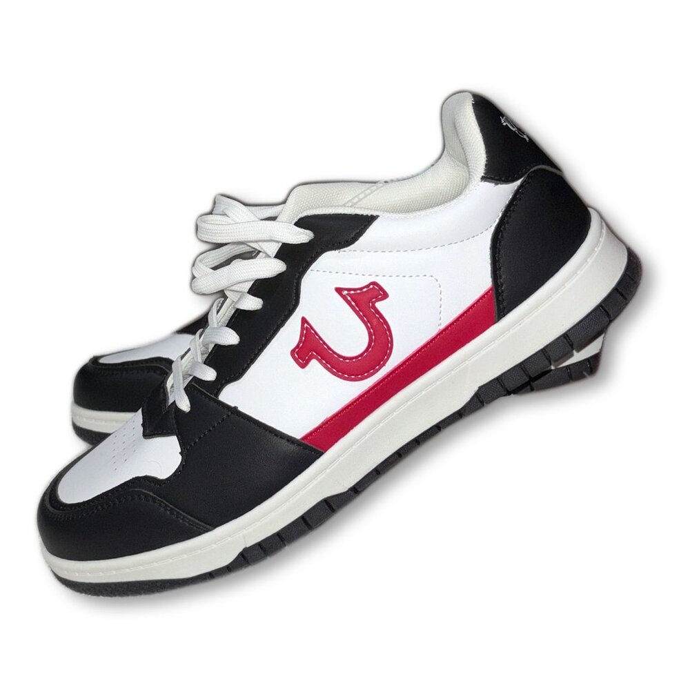 True Religion ARTHUR-S Sneakers Sz 10M White Black Red Buddha Logo